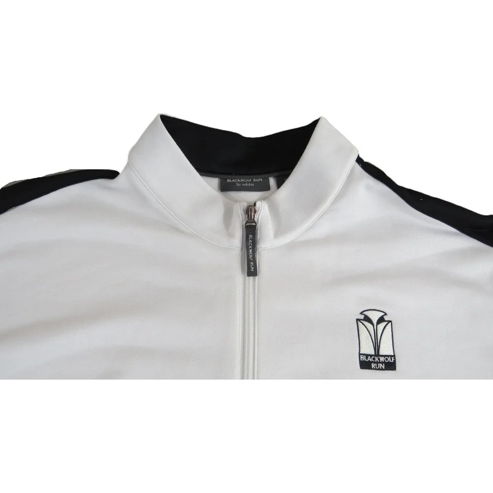 Adidas Blackwolf Run Golf 1/4 Zip Pullover Men XL White ClimaCool Jacket Logo